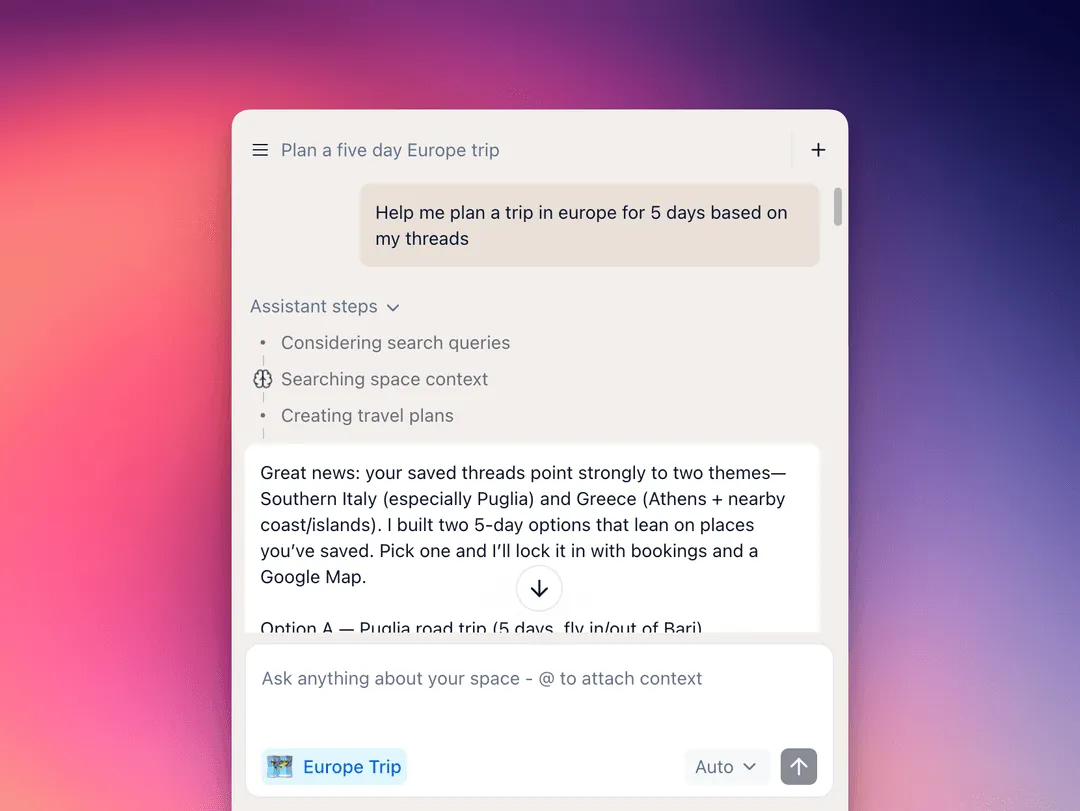 Kepler AI assistant answering with grounded references from a Kepler Space