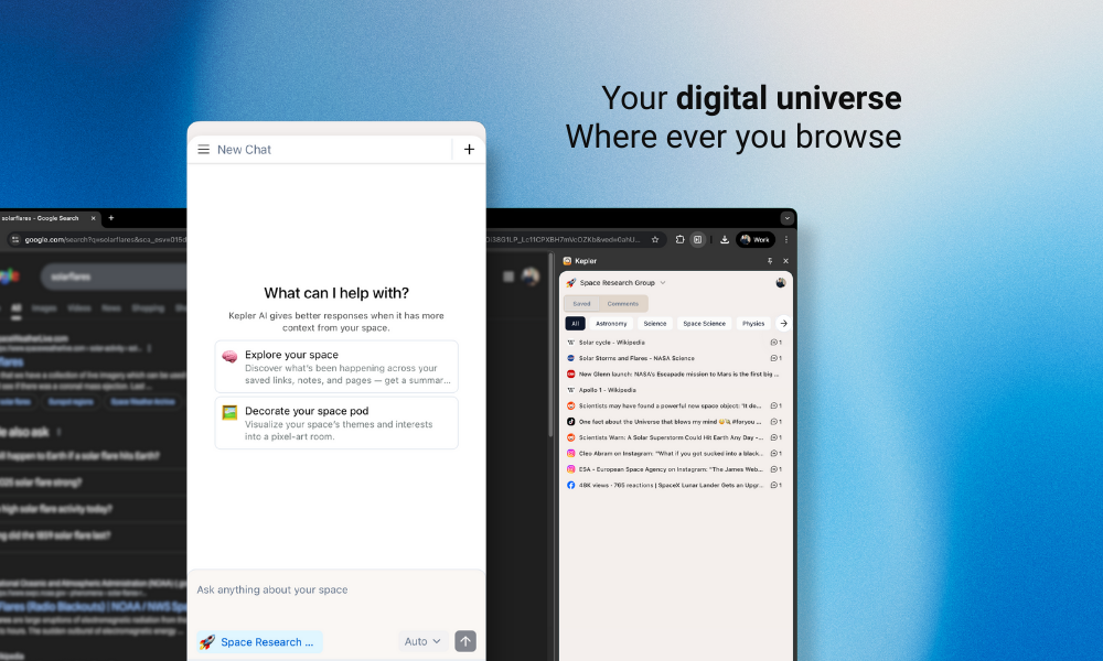 Kepler app interface
